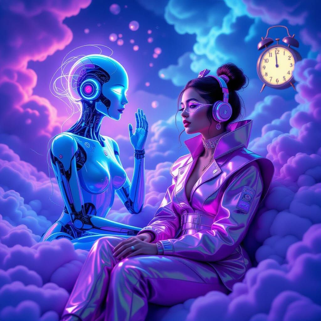 AI Girlfriend Brainwashes Woman in Surreal Landscape