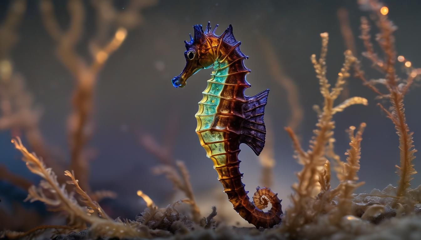 Bioluminescent Seahorse in Natural Light
