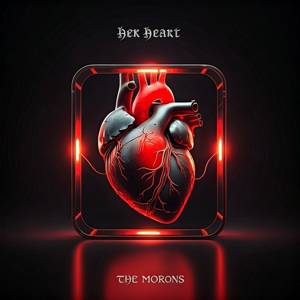 Cyborg Heart Album Cover in Digital Art Style