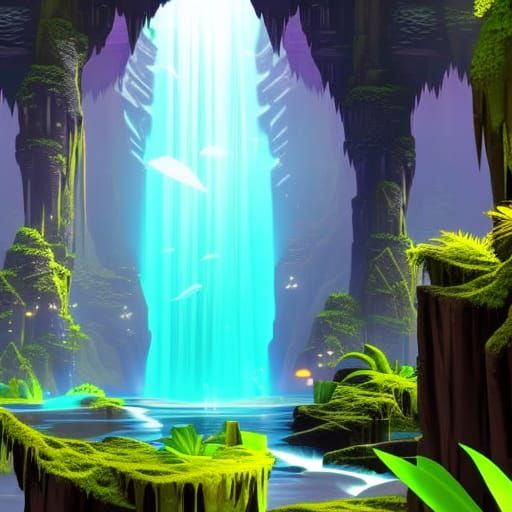 Mystical Swamp Game Level with Tiki Ruins