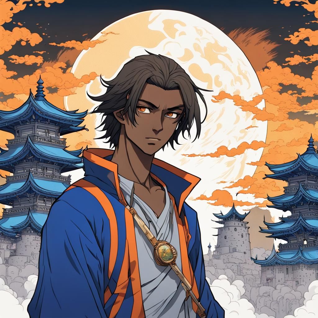 pen and ink - photorealistic anime boy - japanese art