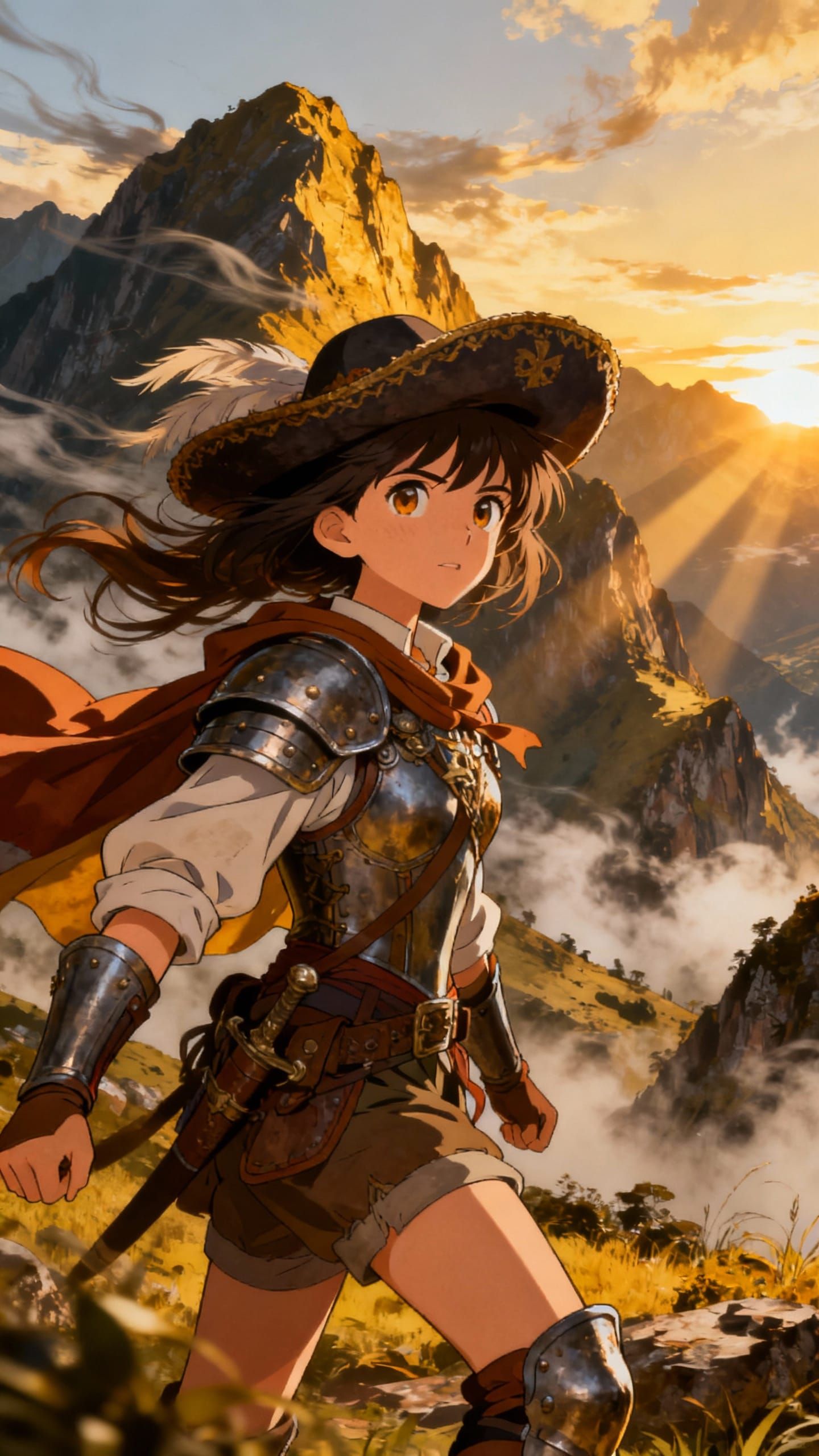 Anime Girl Francisco Pizarro in Andean Landscape