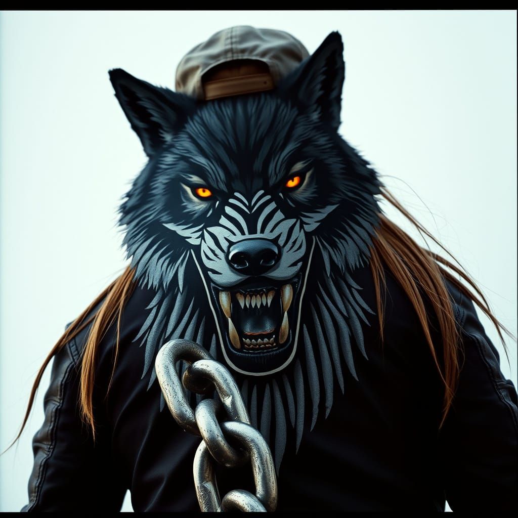 Fierce Wolf Biker in Cinematic Style