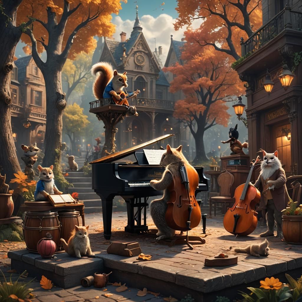 Animal Band on Stage: Digital Matte Painting