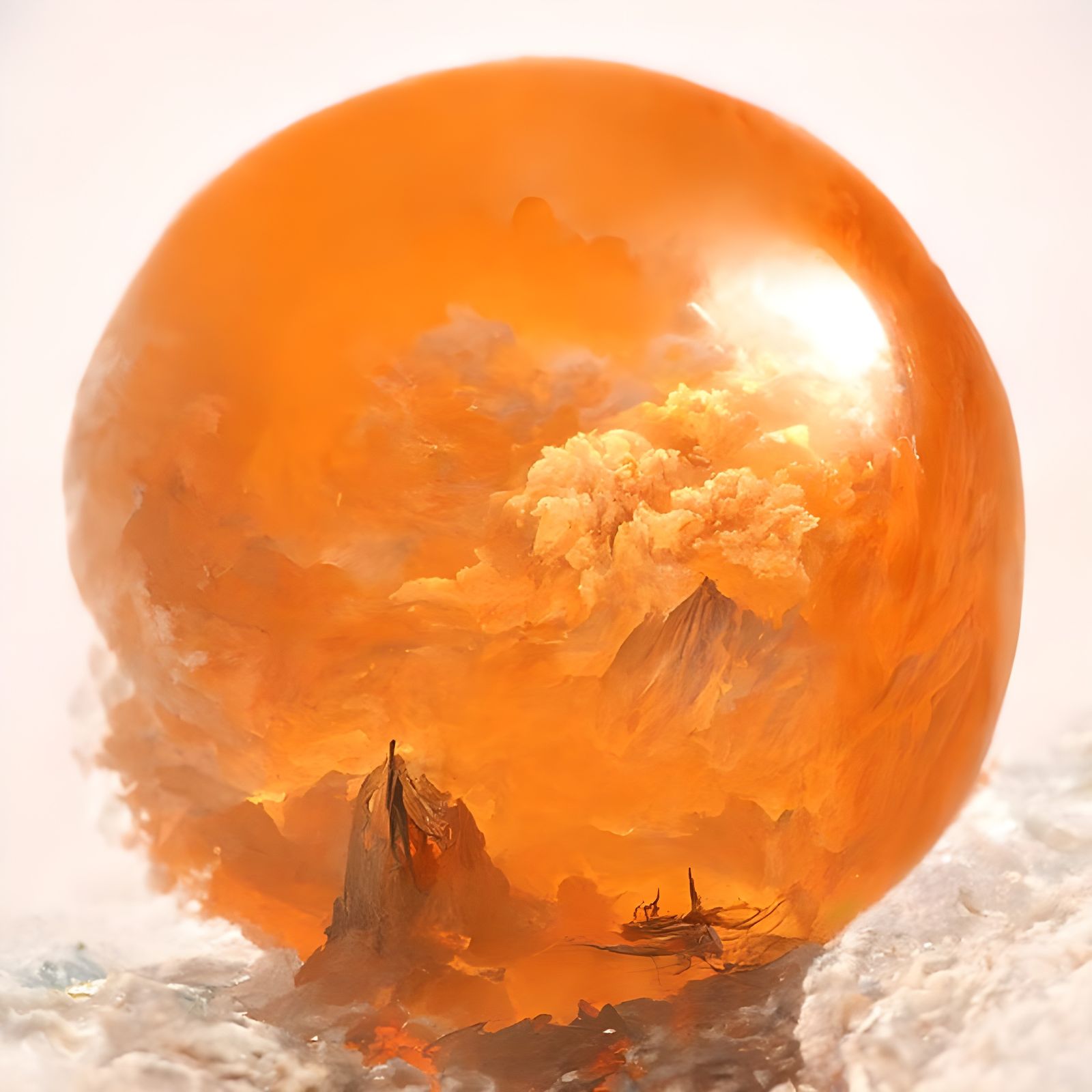 Volcanic Sphere: Digital Rendering in Landscape Style