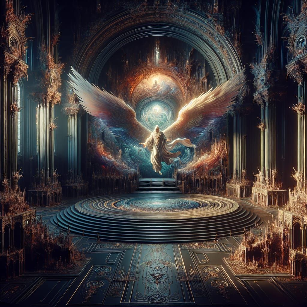 Archangel Seraphiel in Detailed Matte Painting Style