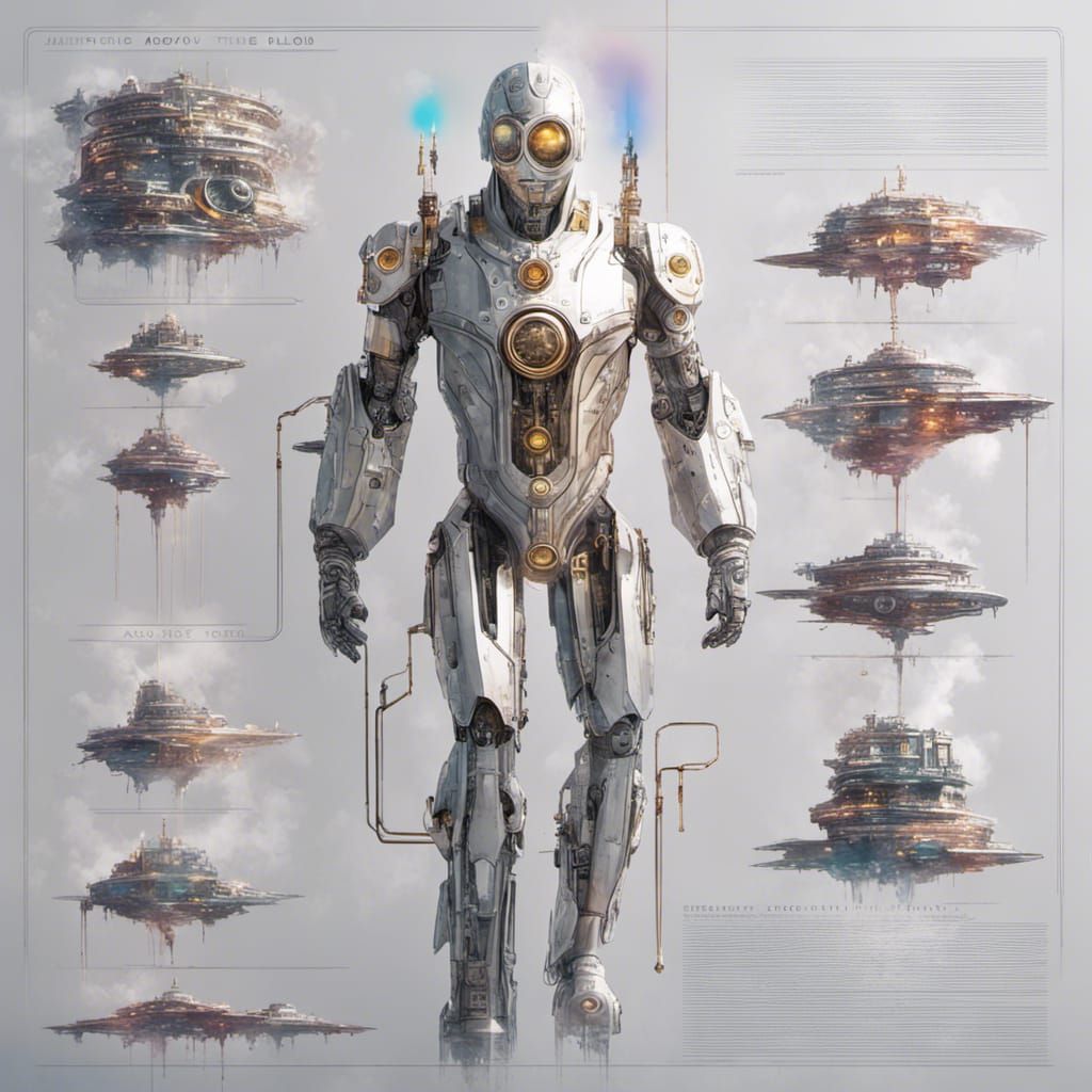 Steampunk Metropolis Above Clouds: Hyperrealistic Concept Ar...