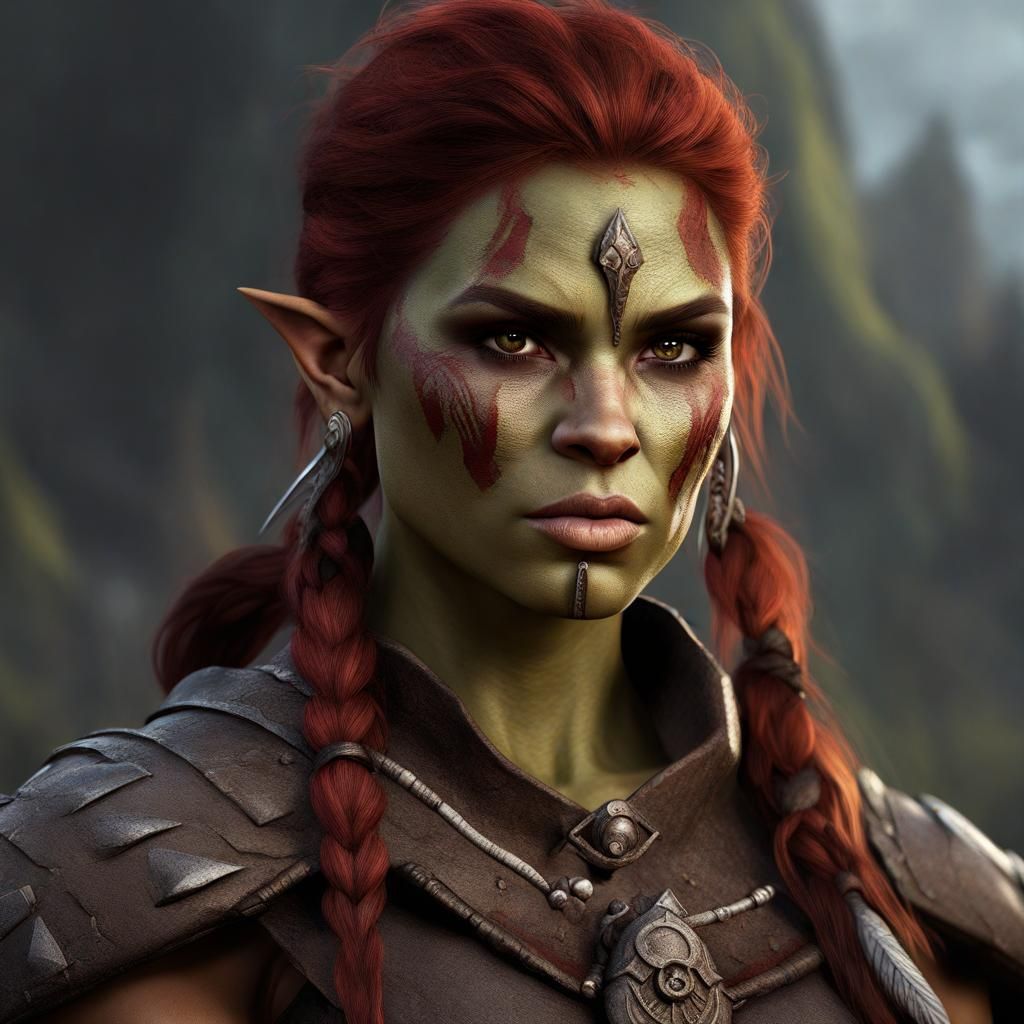 Half-Orc Shaman Warrior Concept Art