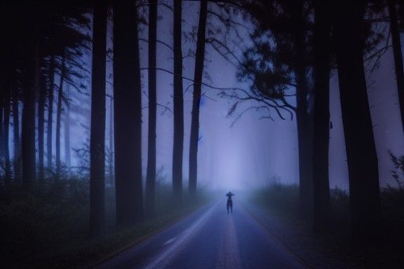 Eerie Chase Through Dark Forest