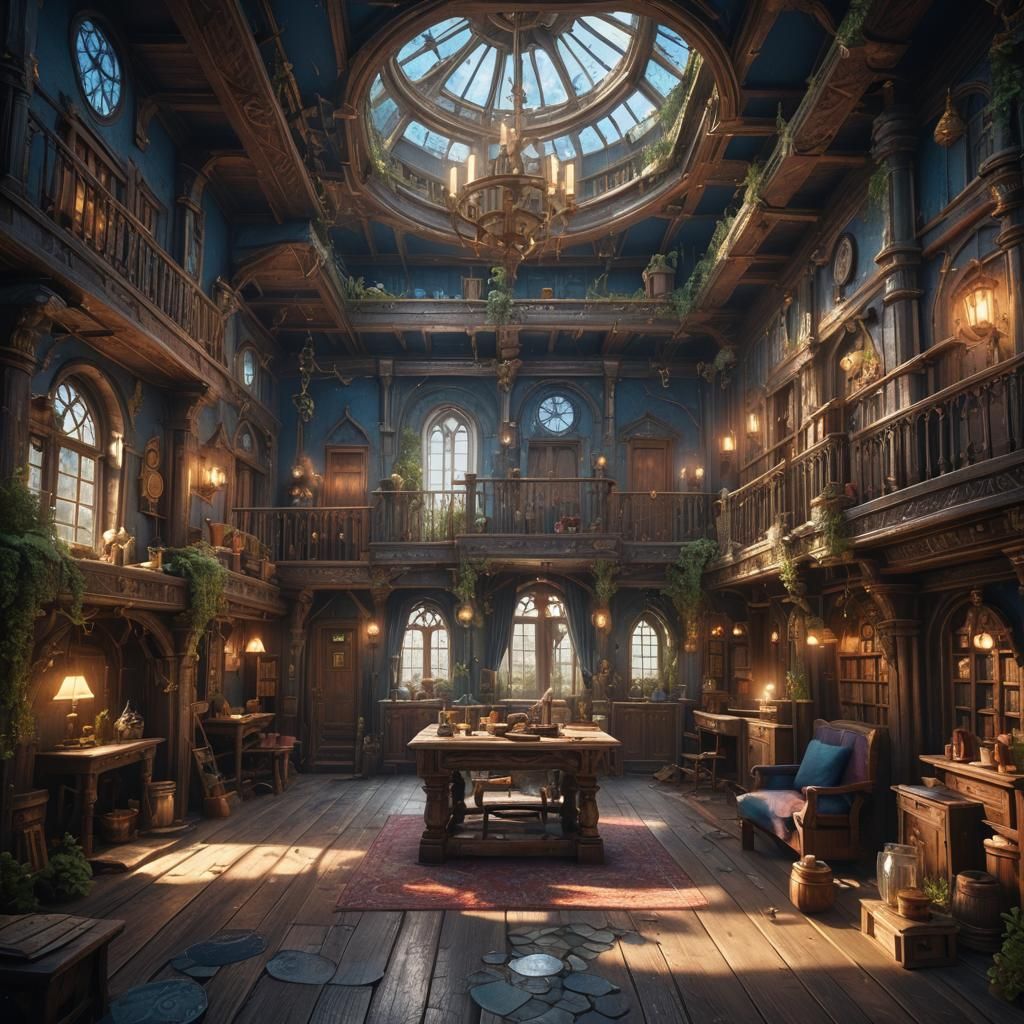 Fantastical Magic Dormitory in Detailed Matte Painting