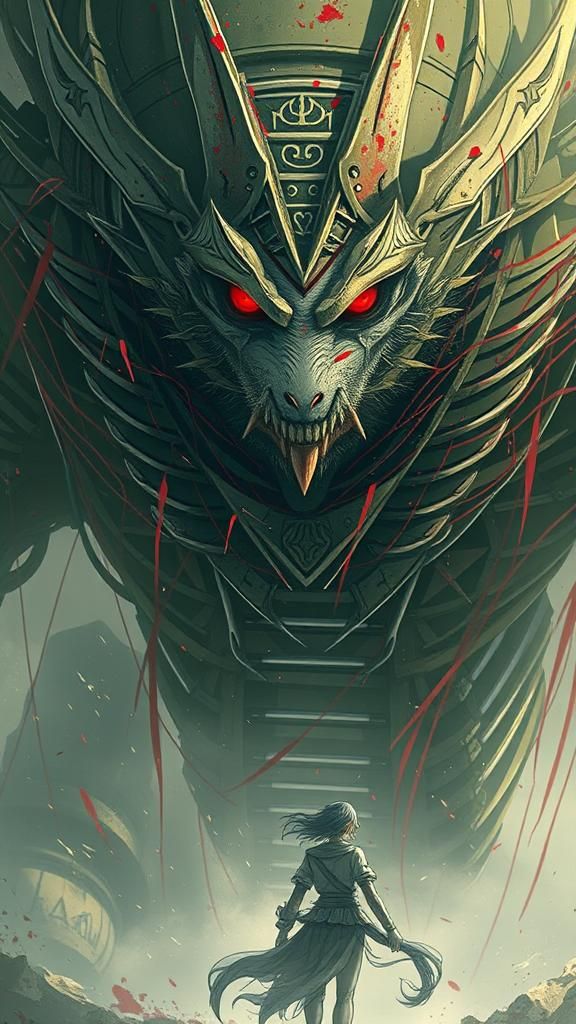 Horror Landscape with Red Theme, No Humans