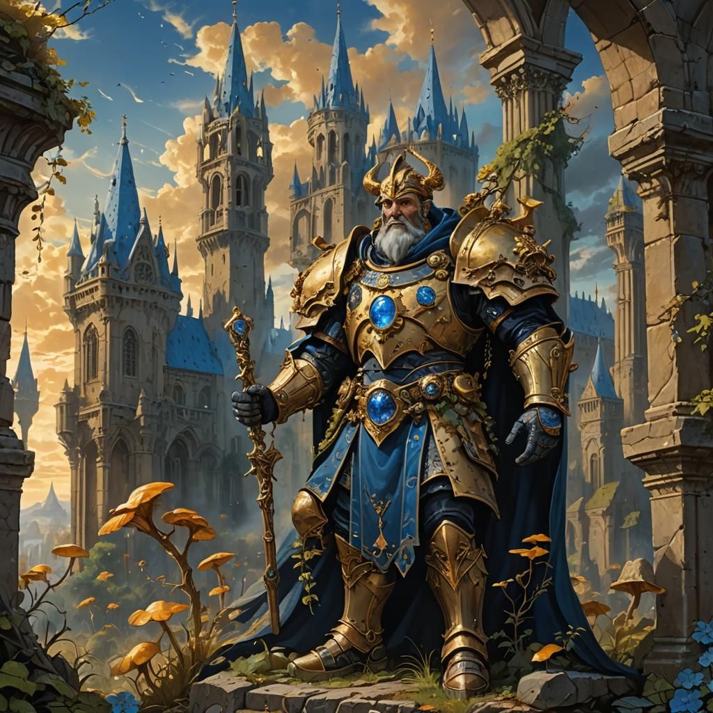 God-Level Judge in Ruined Gothic Landscape