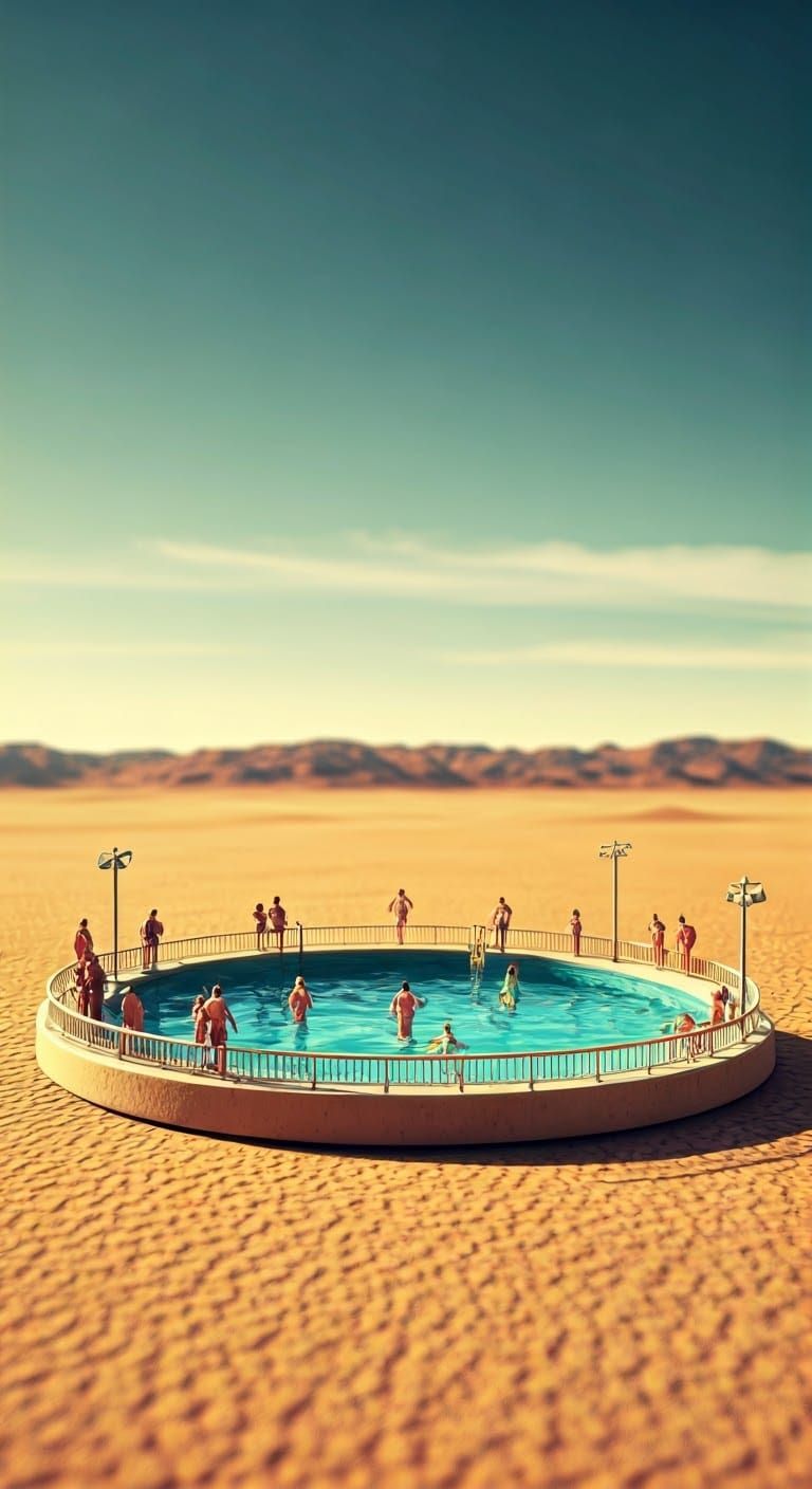 Desert Oasis Diorama in Z Scale