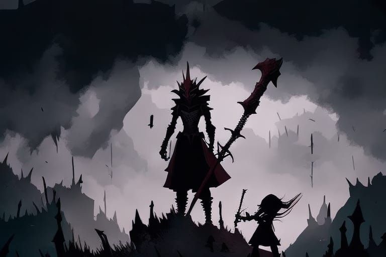 Powerful Female Hero with Hammer in Fantasy Fairytale