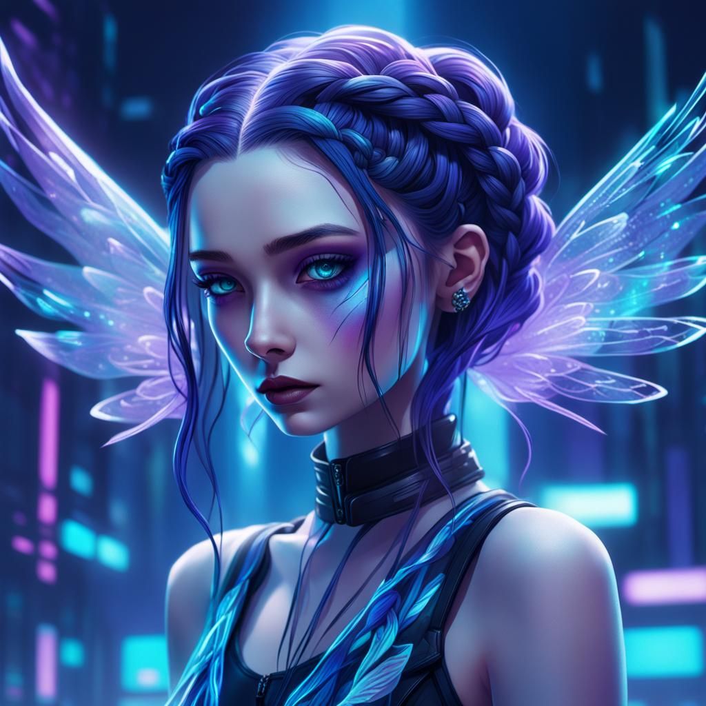 Ghostly Girl in a Futuristic Dreamscape