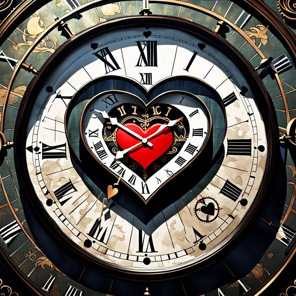 Heart as Clock: Surreal Timepiece of Life