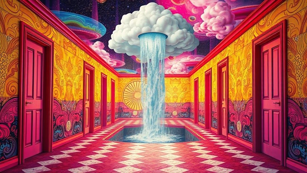 Psychedelic Dreamscape Inspired by Symbolist Art