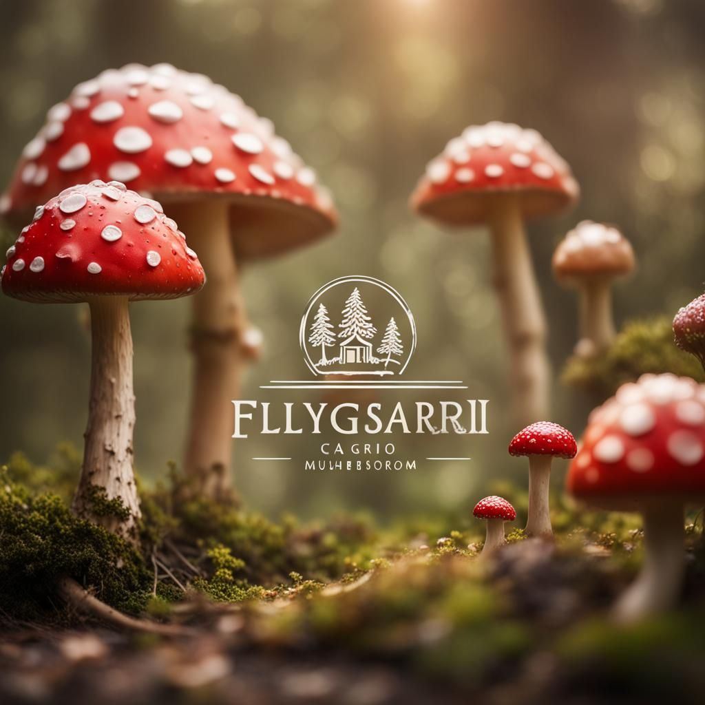 Hyperrealistic Logo for Fly Agaric Mushroom Store
