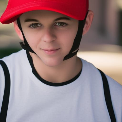 Man with Red Visor: Professional Photography