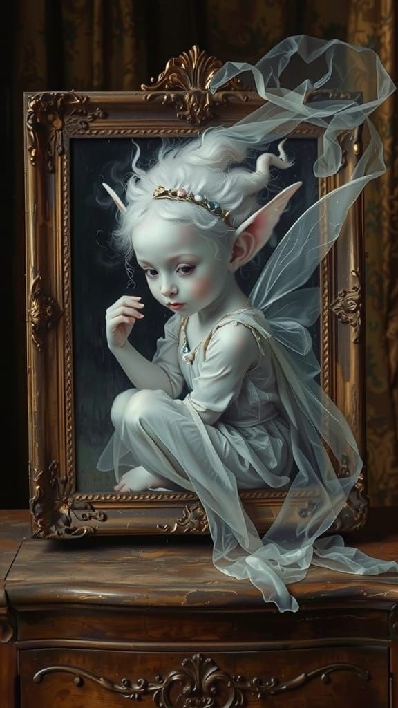 Ethereal Fairy Emerges from Old Master Painting