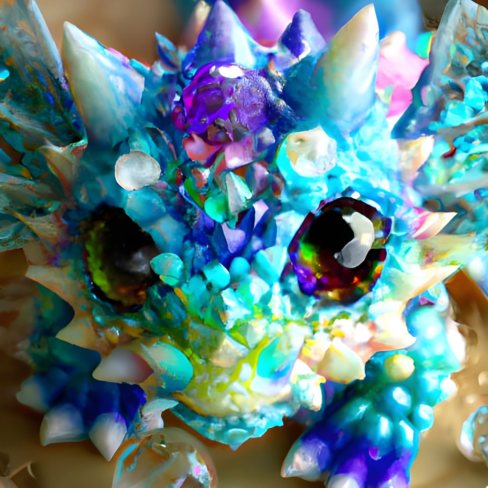 Crystallized Baby Dragon Figurine in 8k