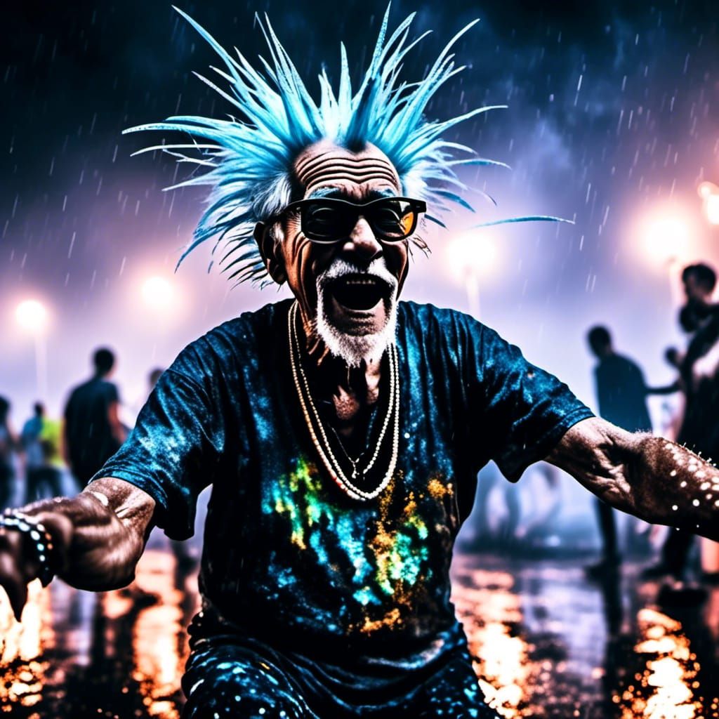 Grandpa Raves at EDC Concert in Wayang Style