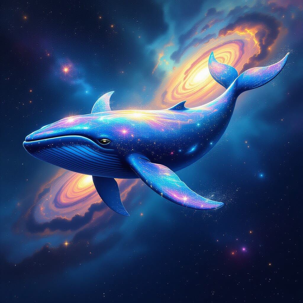 Celestial Whale Nebula Swimming Through Cosmic Ocean