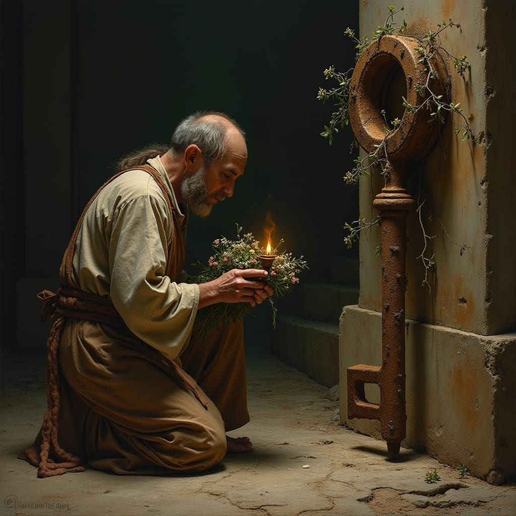 Hopeful Prisoner Offers Redemption with Flowers and Light