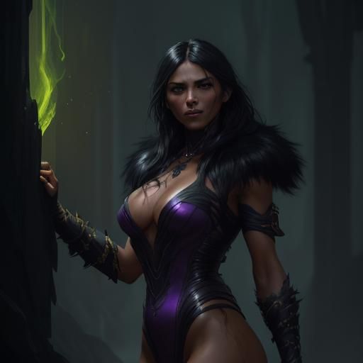 Fantasy Woman with Fur Clothing in 8k