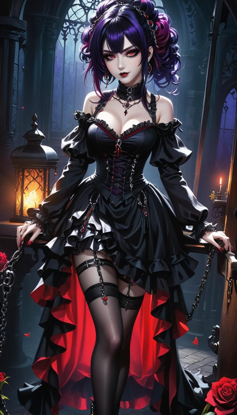 New Goth Woman in Dark Fantasy Style