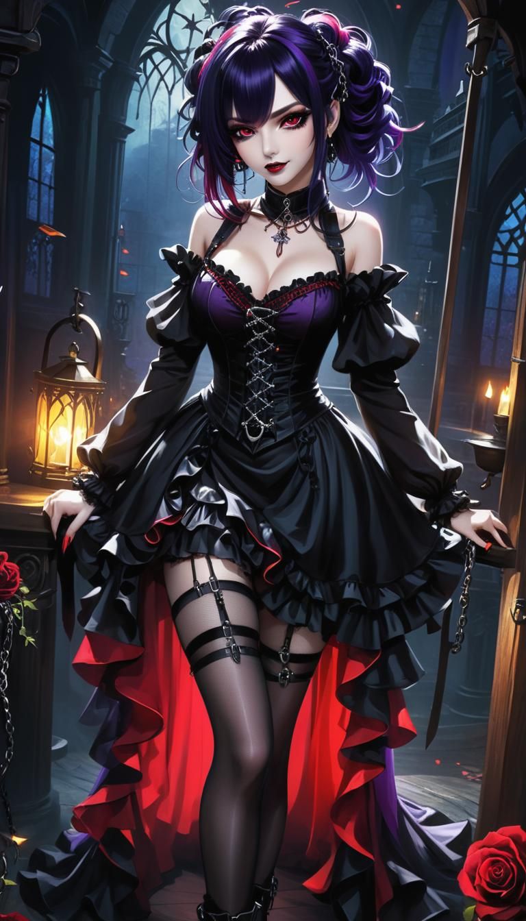 Gothic Woman Portrait in Dark Fantasy Style