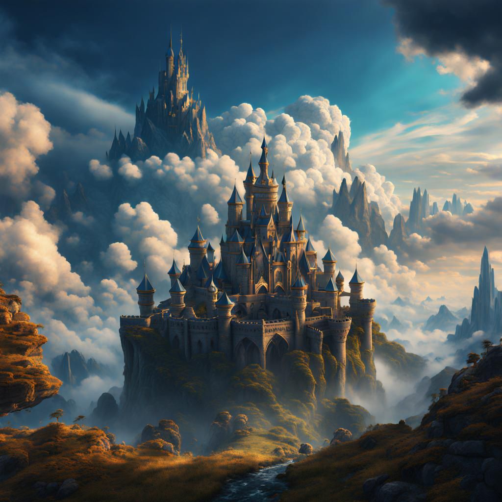 Fantastical Cloud Kingdom Concept Art in Deep Color
