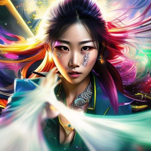 K-Pop Woman in School Uniform, Horror Art