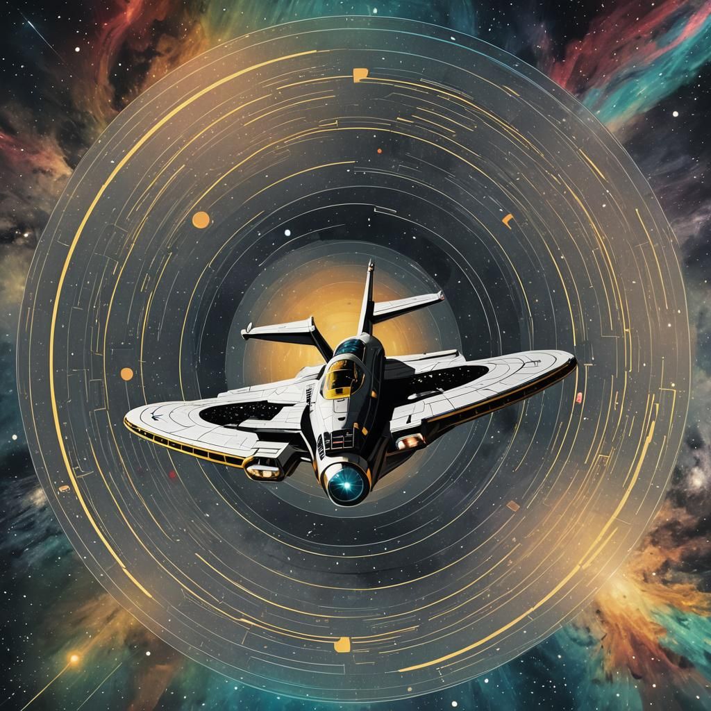 Starship Enterprise in Deep Space: Pop Art Style