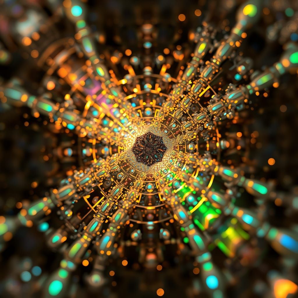 Magnetic Vision Fractal with Intricate Iridescence