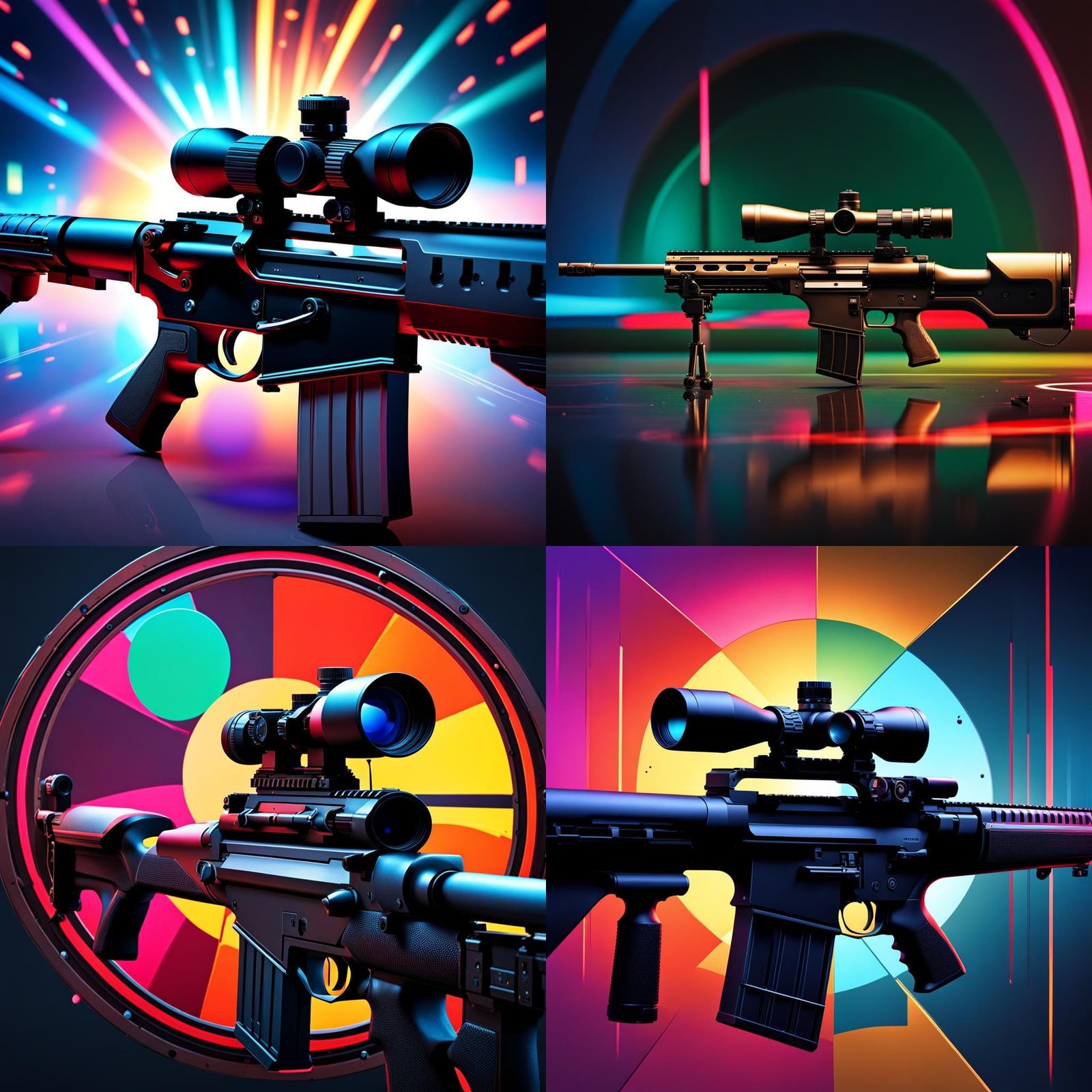 Computer in Crosshairs: Hyperrealistic Splash Art