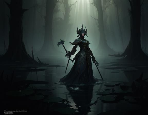 Bullywug in Dark Fantasy Swamp Art