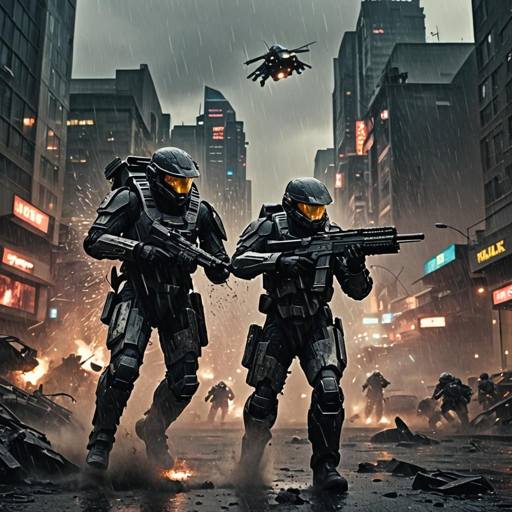 Cinematic ODST Helljumper on Alien Planet