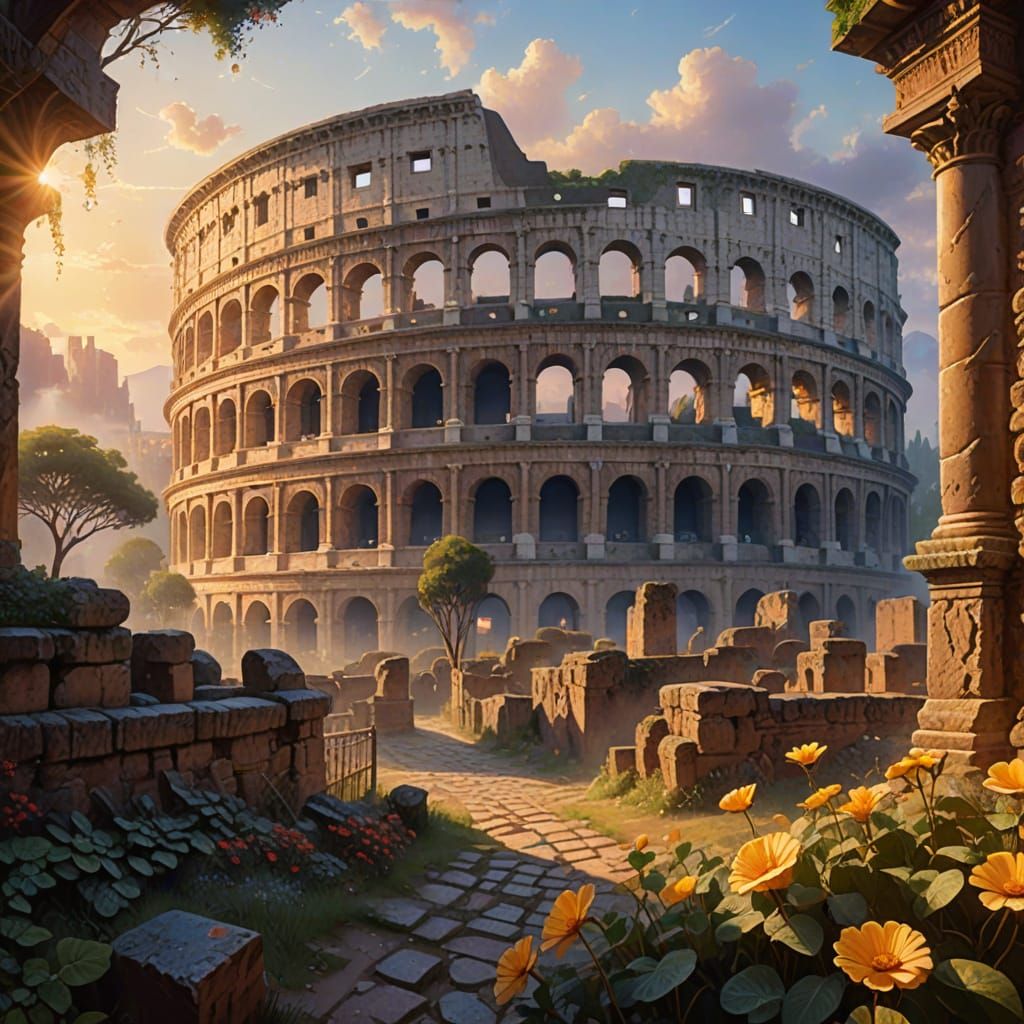 Colosseum in Rome: Ethereal Fantasy Art