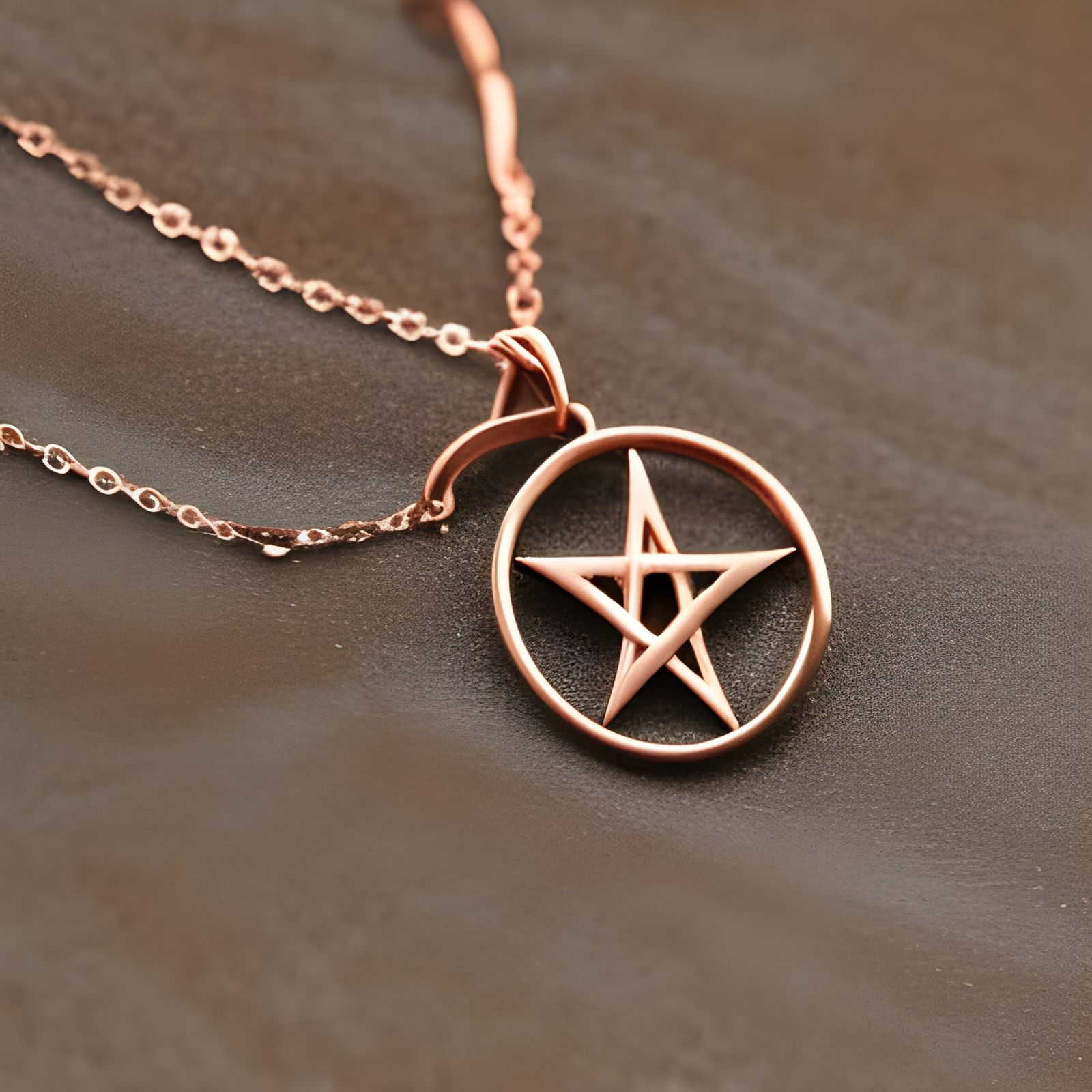 Rose Gold Pentacle Necklace: Professional Photography