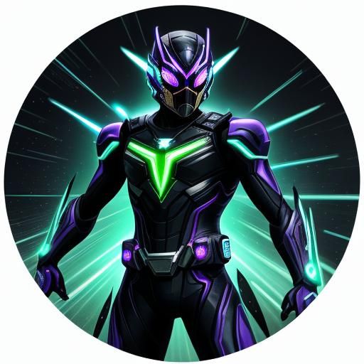 Kamen Rider Girl with Nova Gauntlet in Neon City