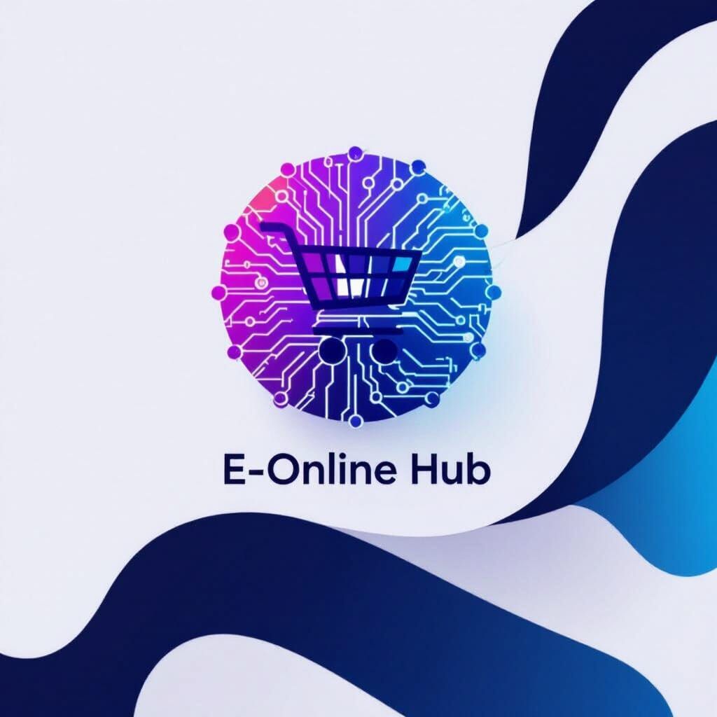 Modern E-Commerce Logo: E-ONLINE HUB