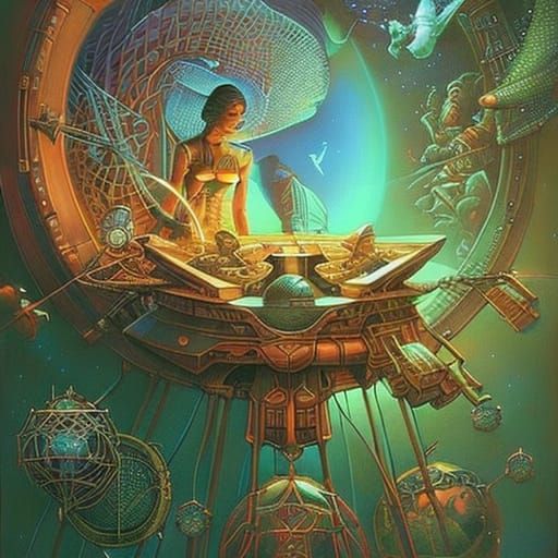 Endless Space Travel in Hyperdetailed Digital Art