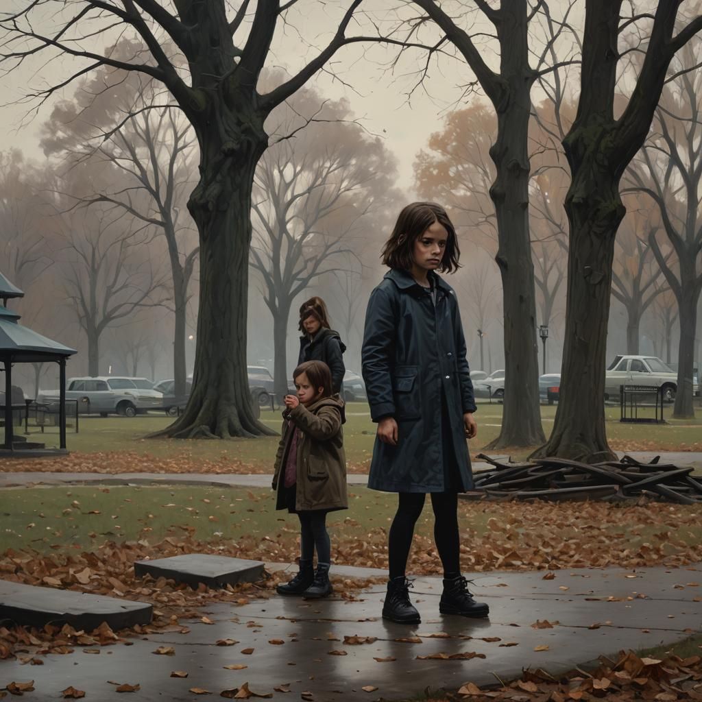 Sinister Park Scene: Greg Rutkowski Style