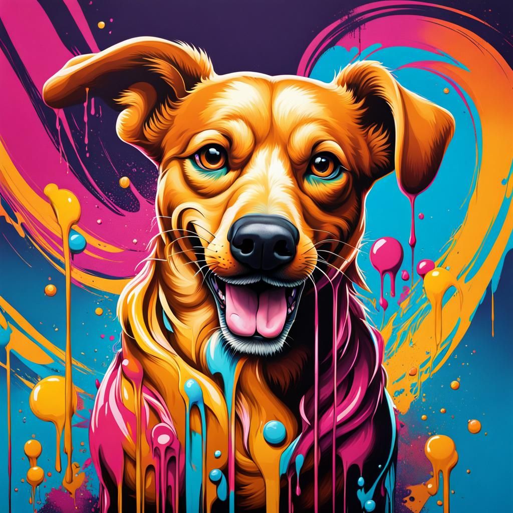 Brazilian Caramel Dog Meme in Graffiti Art