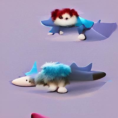 Cartoon Shark with Legs Digital Illustration