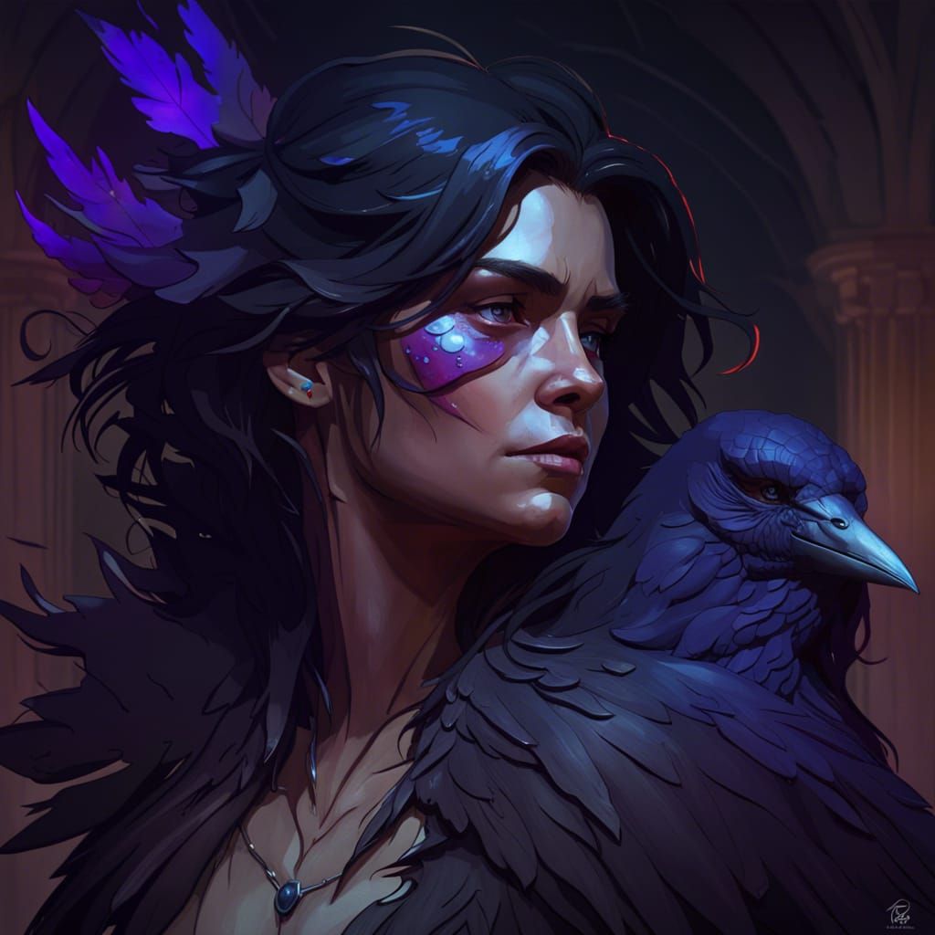 Hyperdetailed Raven Portrait with Dynamic Lighting