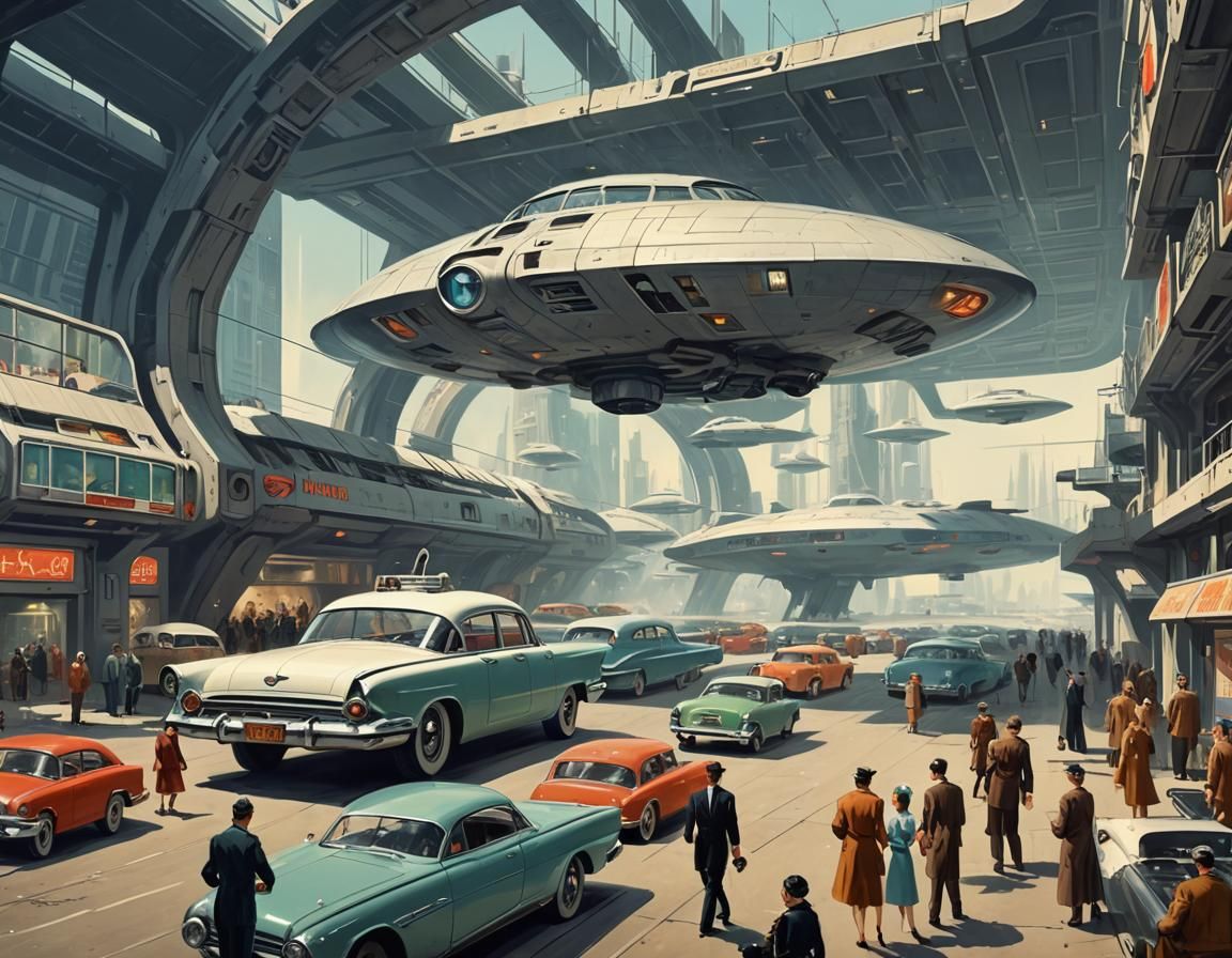 Retro-Futuristic 1950s Concept Art