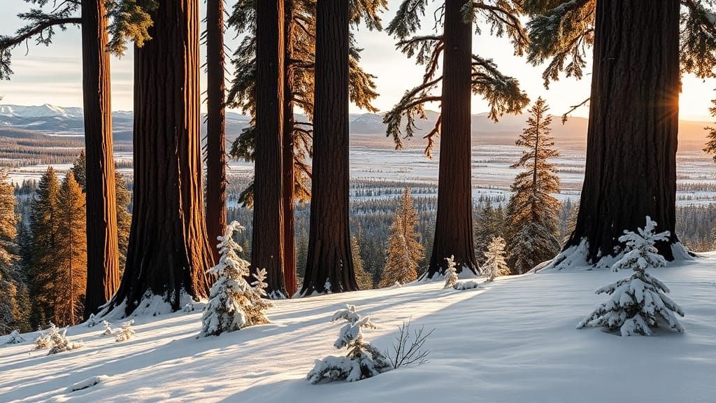 Sequoia National Park: Winter Golden Hour in Black and White