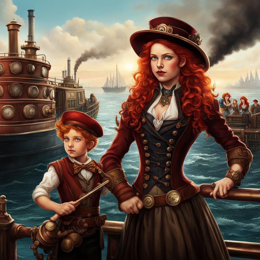 Steampunk Family Adventure on the Ferry Dock